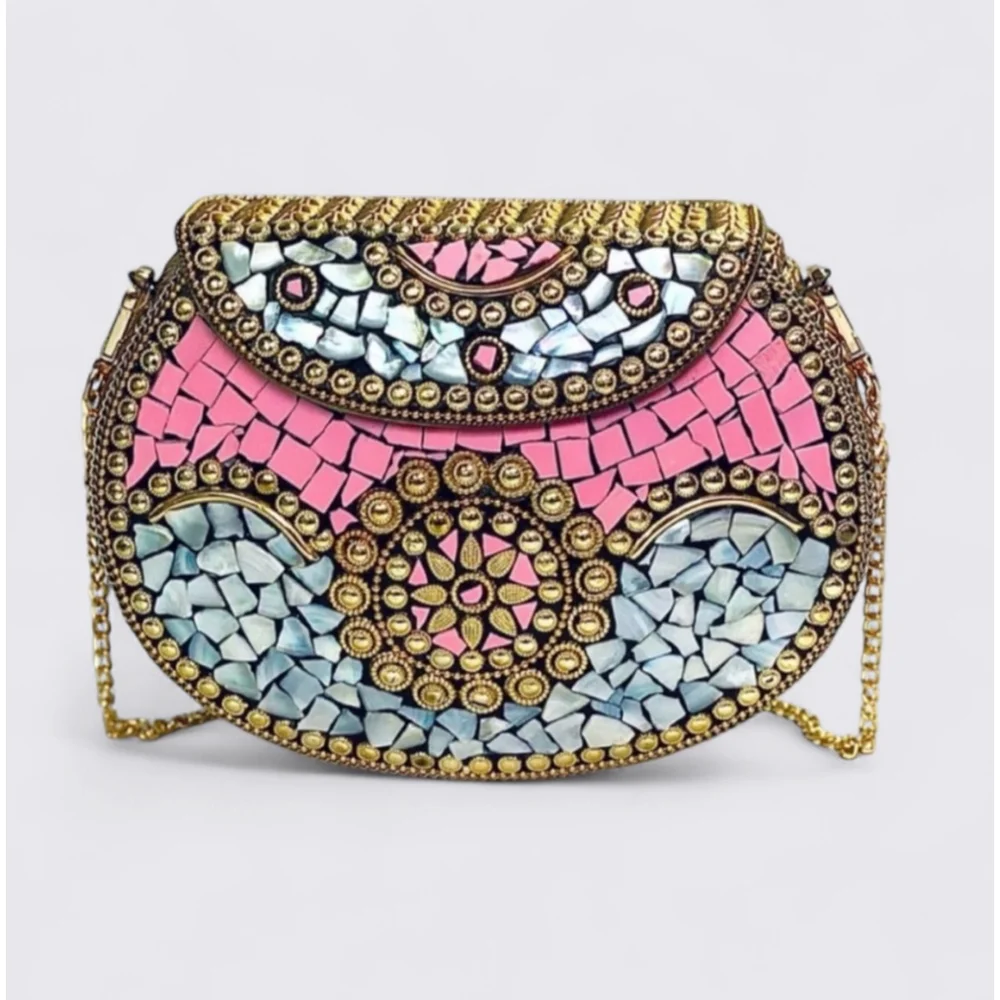 Ramla NWOT ! Beverly Hills Handmade Mosaic Stone Bag